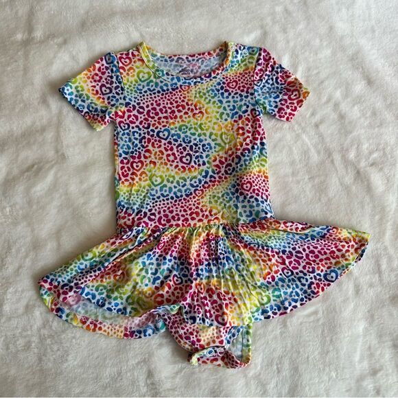 Posh Peanut Lisa Frank I Love Rainbow Leopard Twirl Bodysuit 18-24 Months - Picture 1 of 7